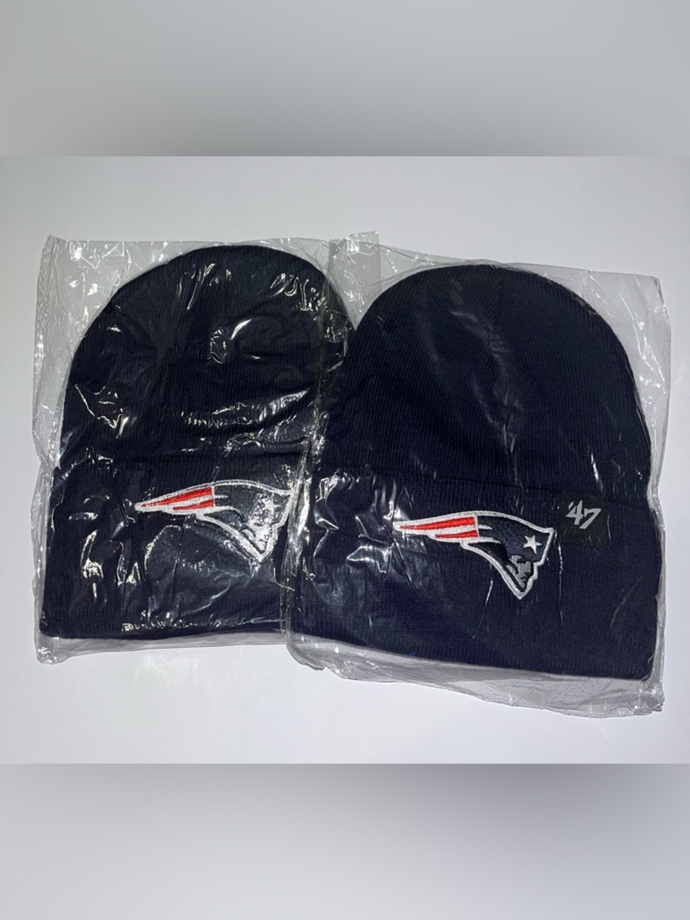 Set of 2 New England Patriots Navy Beanie - Embroidered Logo